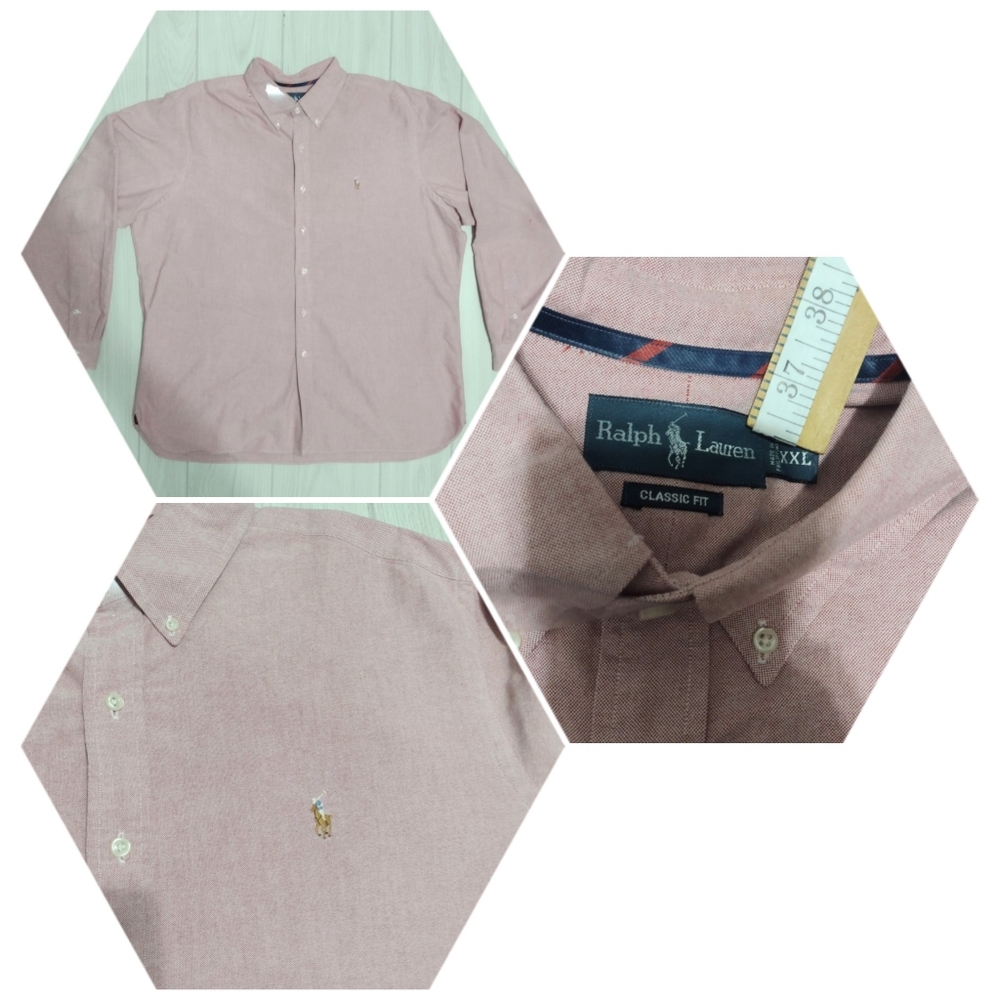 Polo Ralph Lauren Men’s Pink Classic Fit Button Down Shirt Long Sleeve Size XXL
